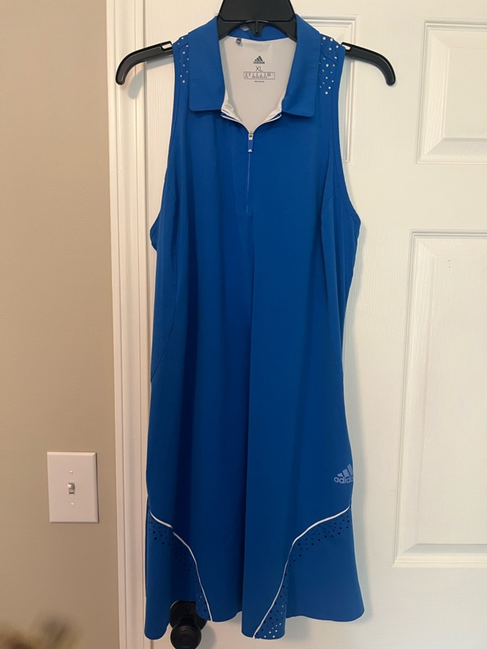 Adidas Womens Perforated Color Pop Golf Tennis Dress Blue Racerback Size XL - Picture 2 of 10